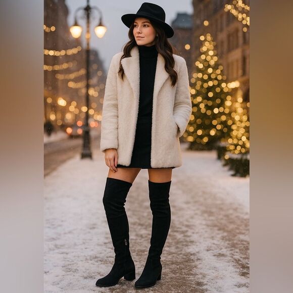 Rag and Bone thigh high black suede side zip over 2” block heel EUC 37.5… - Picture 15 of 16